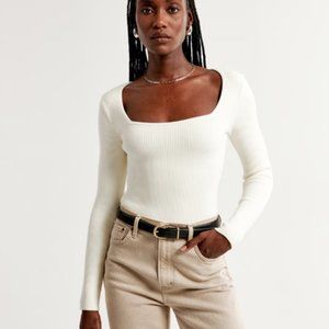 NWOT Abercrombie and Fitch Long-Sleeve Squareneck Sweater